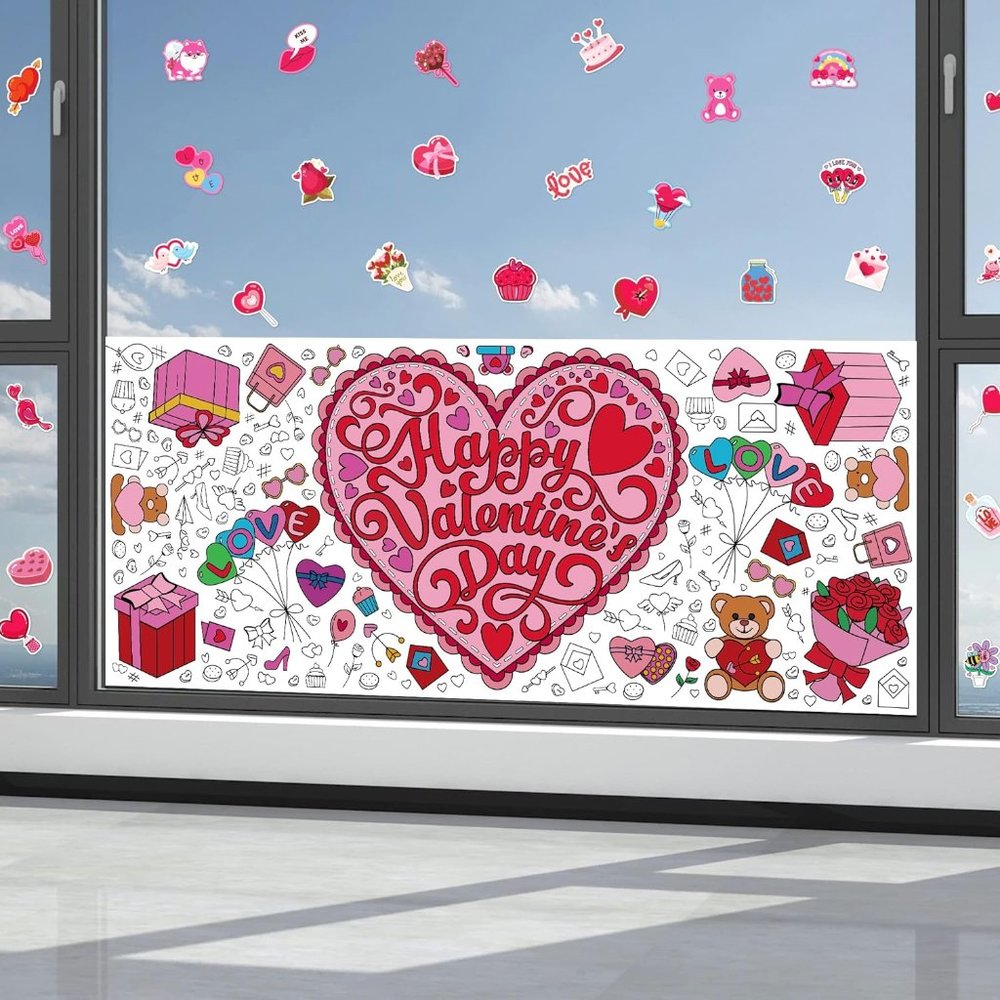NEW Valentines Stickers with Coloring Tablecloth -Valentines Day Gifts - Picture 4 of 6